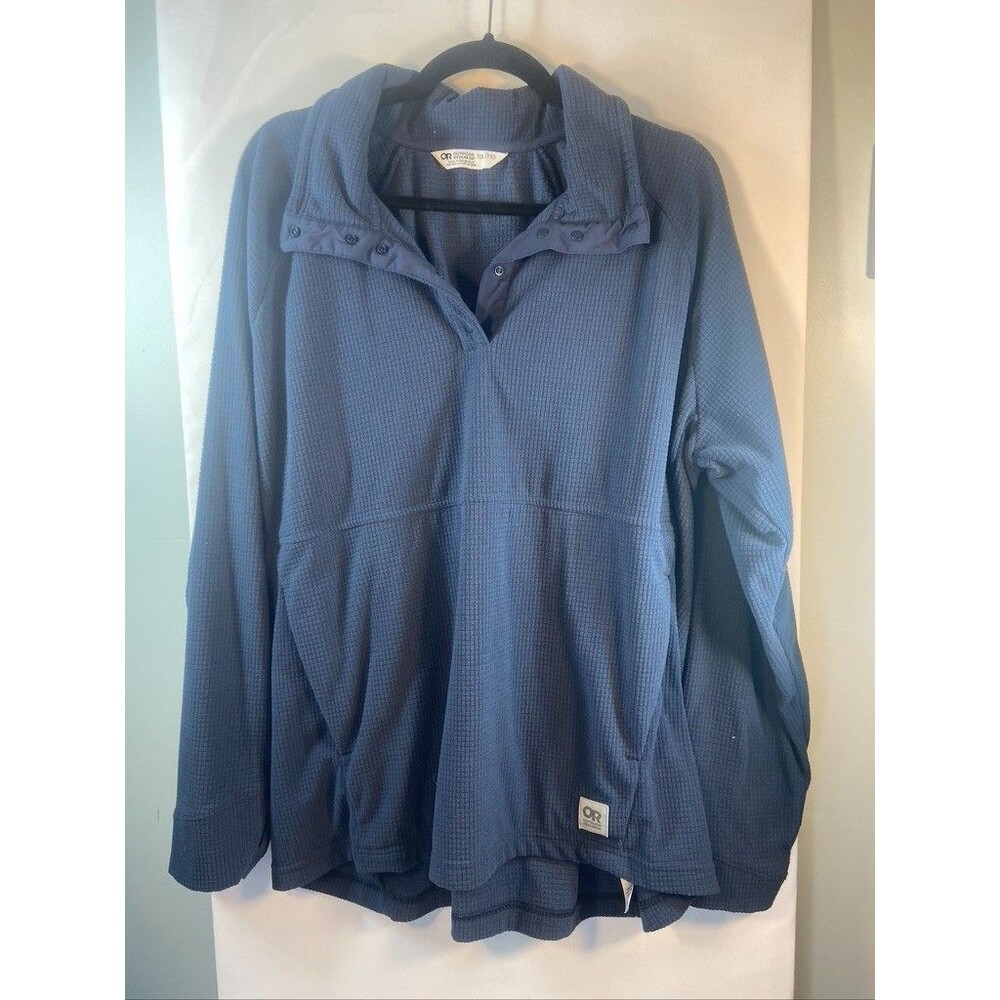 OUTDOOR RESEARCH WOMENS XXL BLUE PULLOVER FLEECE LONG SLEEVE 1/4 SNAP